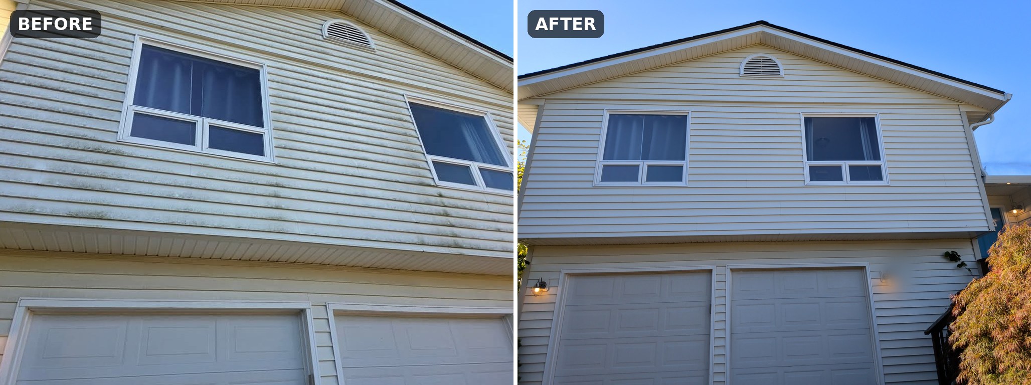 House washing before and after in Clark County, WA